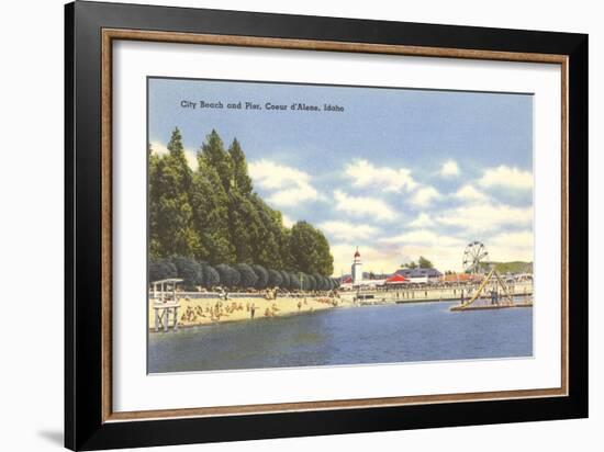 Beach, Coeur d'Alene, Idaho-null-Framed Art Print