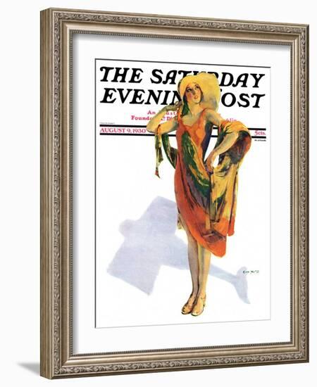 "Beach Costume," Saturday Evening Post Cover, August 9, 1930-Guy Hoff-Framed Giclee Print