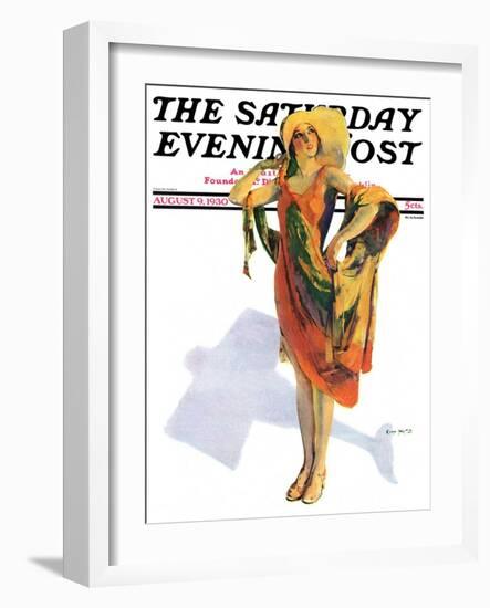 "Beach Costume," Saturday Evening Post Cover, August 9, 1930-Guy Hoff-Framed Giclee Print