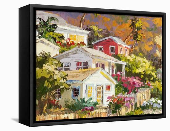 Beach Cottage Community-Erin Dertner-Framed Stretched Canvas