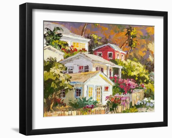 Beach Cottage Community-Erin Dertner-Framed Art Print