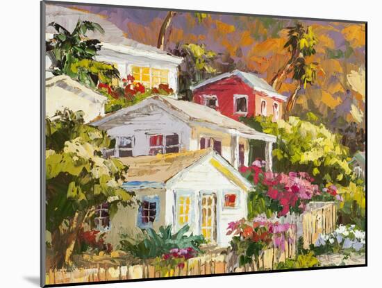 Beach Cottage Community-Erin Dertner-Mounted Art Print