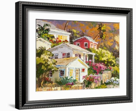 Beach Cottage Community-Erin Dertner-Framed Art Print