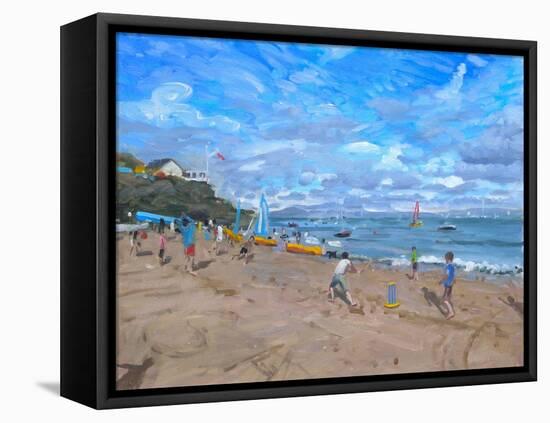 Beach Cricket, Abersoch, 2013-Andrew Macara-Framed Premier Image Canvas