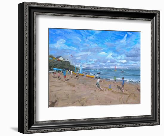 Beach Cricket, Abersoch, 2013-Andrew Macara-Framed Giclee Print