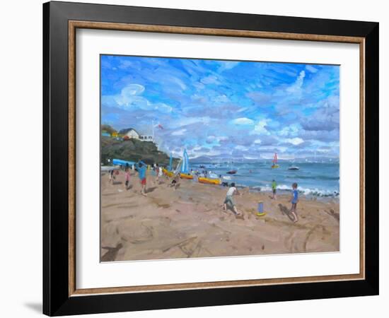 Beach Cricket, Abersoch, 2013-Andrew Macara-Framed Giclee Print