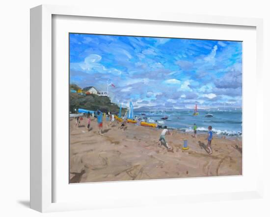 Beach Cricket, Abersoch, 2013-Andrew Macara-Framed Giclee Print