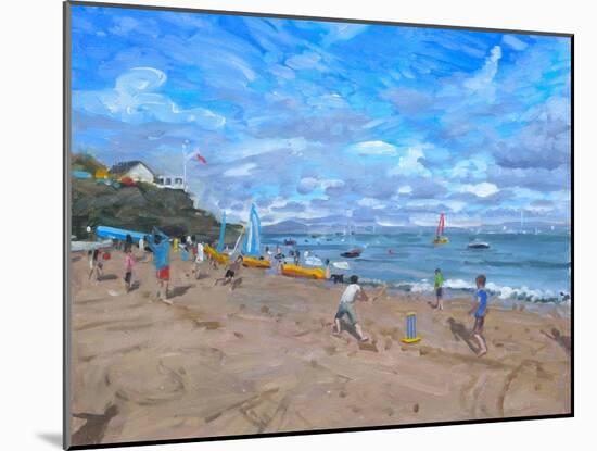 Beach Cricket, Abersoch, 2013-Andrew Macara-Mounted Giclee Print