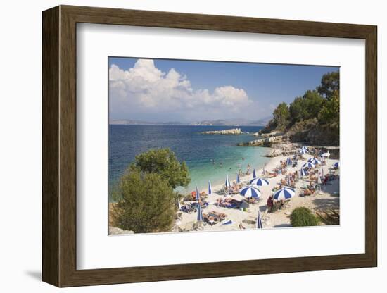 Beach Crowded with Holidaymakers, Kassiopi, Corfu, Ionian Islands, Greek Islands, Greece, Europe-Ruth Tomlinson-Framed Photographic Print