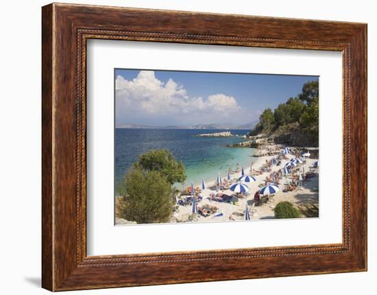 Beach Crowded with Holidaymakers, Kassiopi, Corfu, Ionian Islands, Greek Islands, Greece, Europe-Ruth Tomlinson-Framed Photographic Print