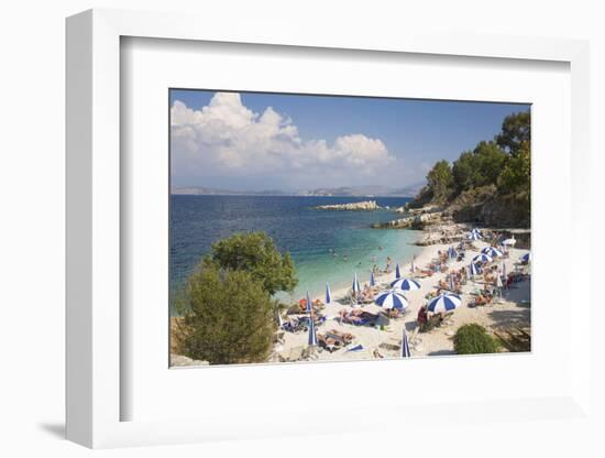 Beach Crowded with Holidaymakers, Kassiopi, Corfu, Ionian Islands, Greek Islands, Greece, Europe-Ruth Tomlinson-Framed Photographic Print