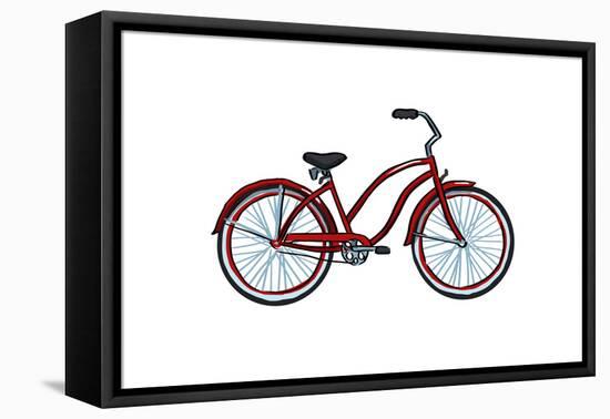 Beach Cruiser Bike - Icon-Lantern Press-Framed Stretched Canvas