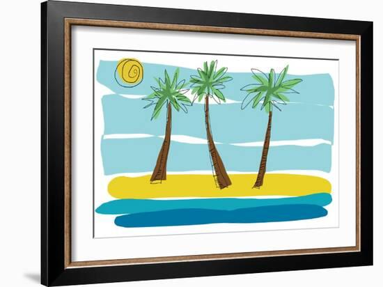 Beach Day Palms 1-Jan Weiss-Framed Art Print