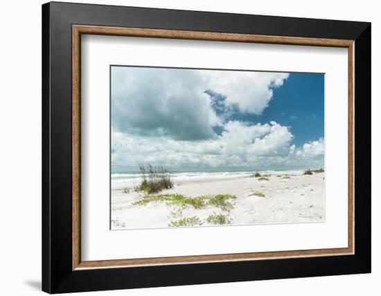 Beach Dunes, White Waves-Mary Lou Johnson-Framed Photo