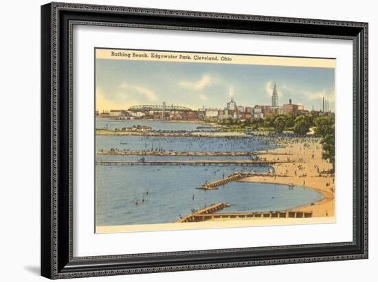 Beach, Edgewater Park, Cleveland, Ohio-null-Framed Art Print