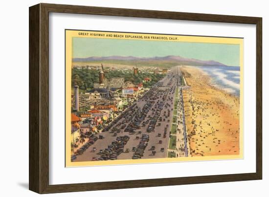 Beach Esplanade, San Francisco, California-null-Framed Art Print