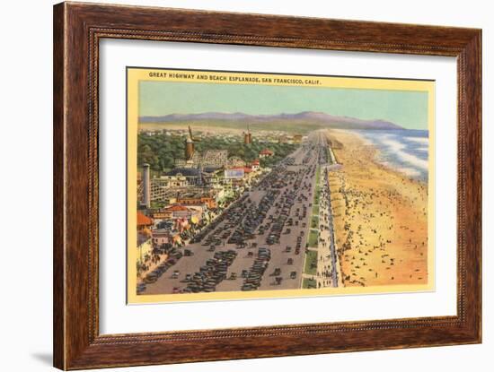 Beach Esplanade, San Francisco, California-null-Framed Art Print