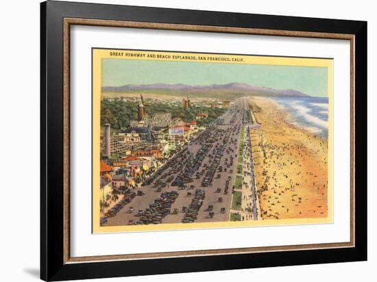 Beach Esplanade, San Francisco, California-null-Framed Art Print