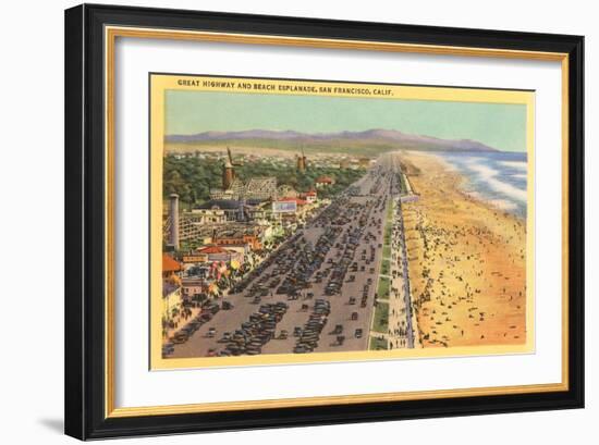 Beach Esplanade, San Francisco, California-null-Framed Art Print