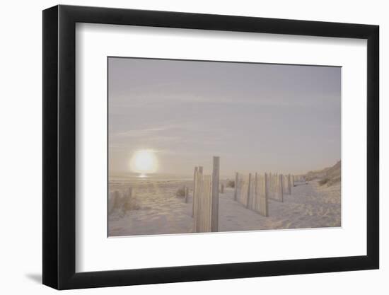 Beach Fences and Sun 2-null-Framed Photographic Print