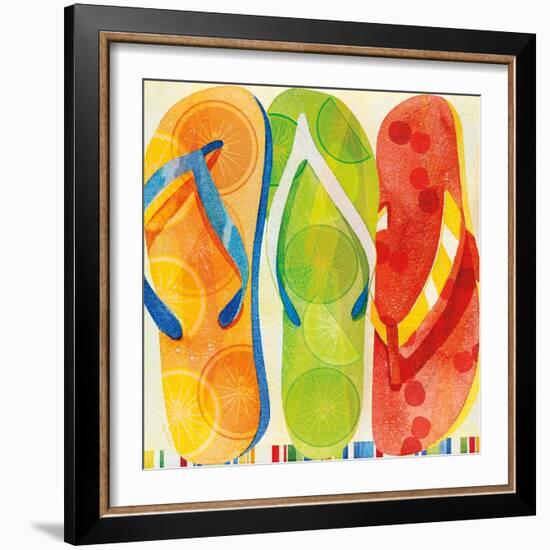 Beach Flip Flops-Mary Escobedo-Framed Art Print