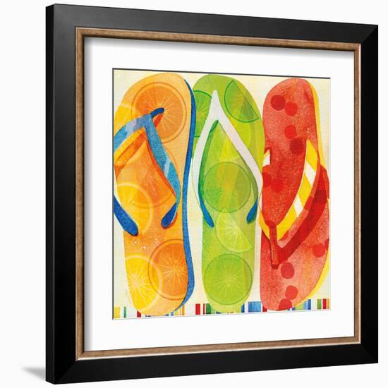 Beach Flip Flops-Mary Escobedo-Framed Art Print