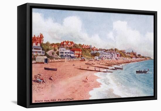 Beach from Pier, Felixstowe-Alfred Robert Quinton-Framed Premier Image Canvas
