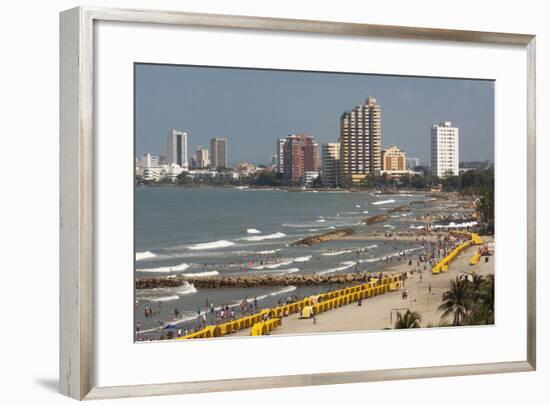 Beach Front, Cartagena, Atlantico Province. Colombia-Pete Oxford-Framed Photographic Print