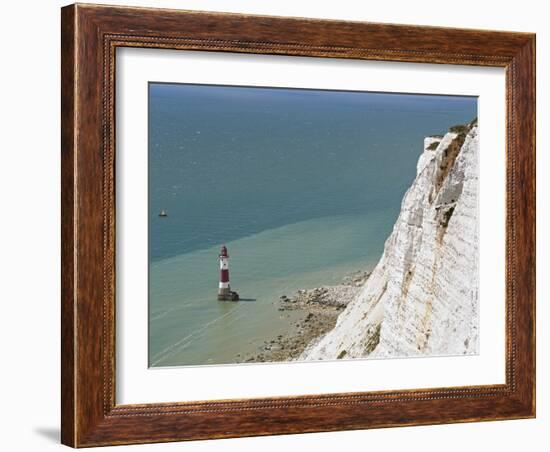 Beach Head Lighthouse, Near Eastbourne, East Sussex, England, United Kingdom, Europe-Matthew Frost-Framed Photographic Print