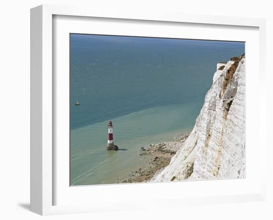 Beach Head Lighthouse, Near Eastbourne, East Sussex, England, United Kingdom, Europe-Matthew Frost-Framed Photographic Print