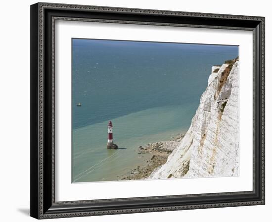 Beach Head Lighthouse, Near Eastbourne, East Sussex, England, United Kingdom, Europe-Matthew Frost-Framed Photographic Print