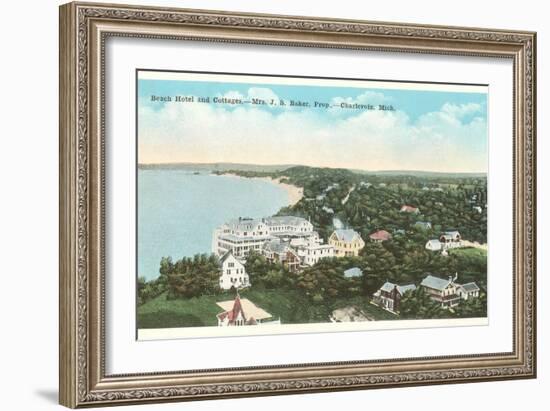 Beach Hotel, Charlevoix, Michigan-null-Framed Premium Giclee Print