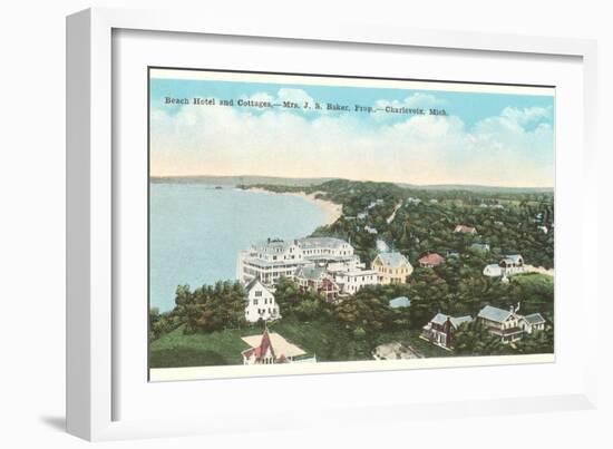 Beach Hotel, Charlevoix, Michigan-null-Framed Premium Giclee Print