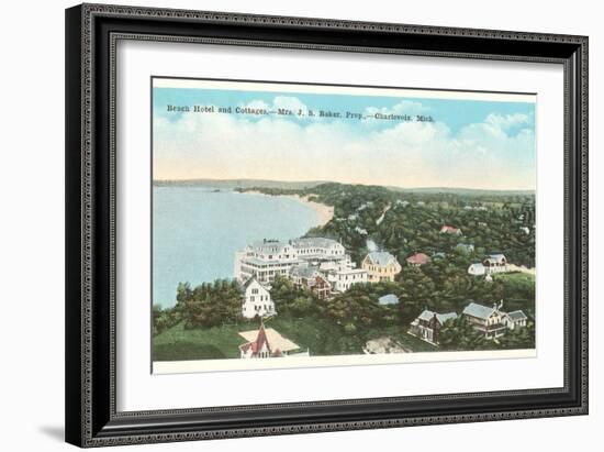 Beach Hotel, Charlevoix, Michigan-null-Framed Premium Giclee Print