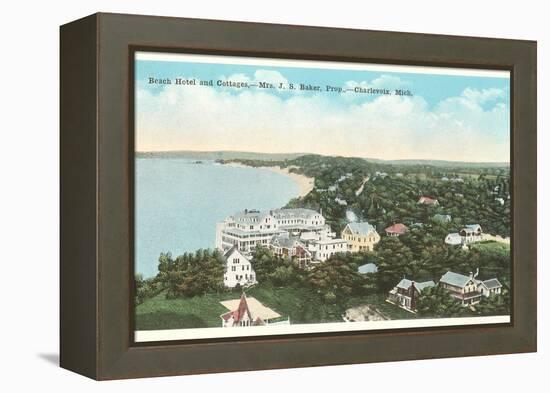 Beach Hotel, Charlevoix, Michigan-null-Framed Stretched Canvas