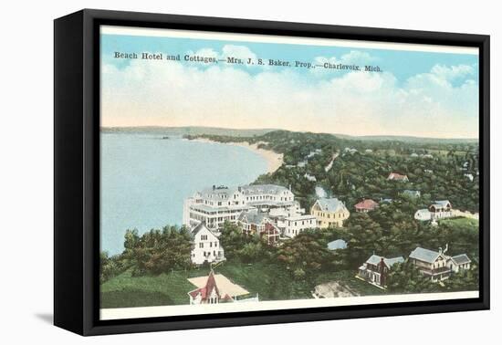 Beach Hotel, Charlevoix, Michigan-null-Framed Stretched Canvas