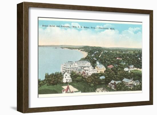 Beach Hotel, Charlevoix, Michigan-null-Framed Art Print