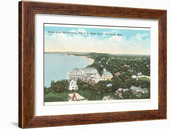 Beach Hotel, Charlevoix, Michigan-null-Framed Art Print