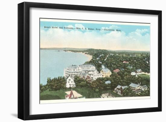 Beach Hotel, Charlevoix, Michigan-null-Framed Art Print