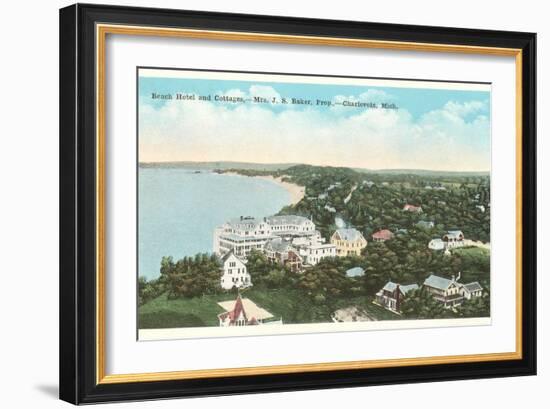 Beach Hotel, Charlevoix, Michigan-null-Framed Art Print