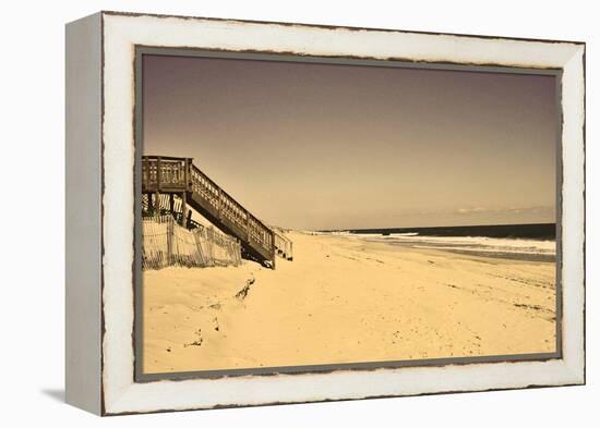 Beach House at Outer Banks-Martina Bleichner-Framed Stretched Canvas