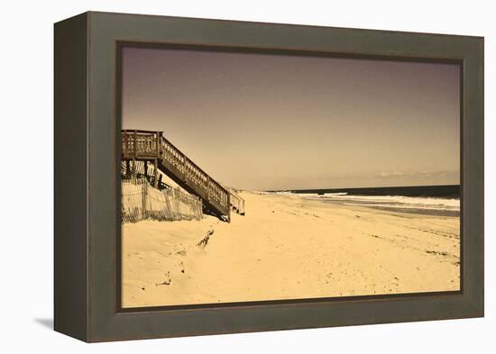 Beach House at Outer Banks-Martina Bleichner-Framed Stretched Canvas