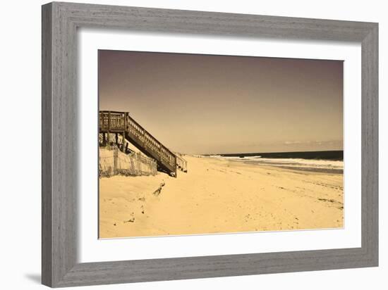 Beach House at Outer Banks-Martina Bleichner-Framed Art Print