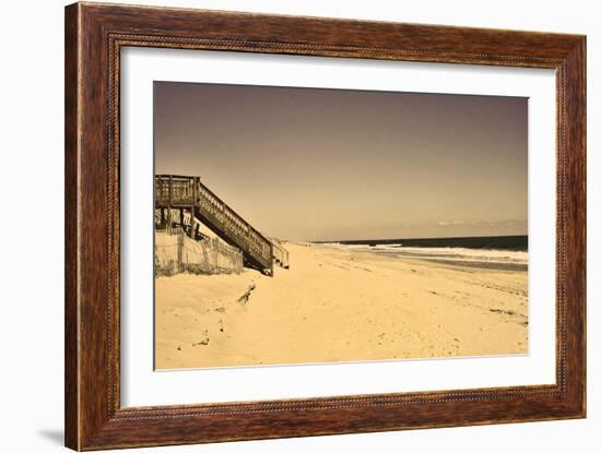 Beach House at Outer Banks-Martina Bleichner-Framed Art Print