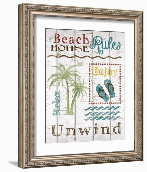 Beach House Rules-Katrina Craven-Framed Art Print