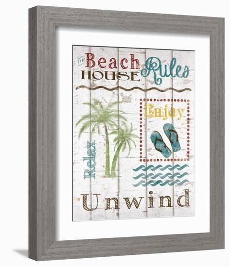 Beach House Rules-Katrina Craven-Framed Art Print