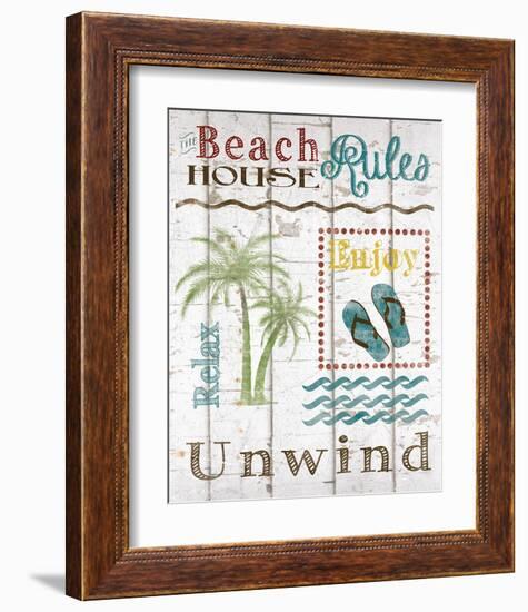 Beach House Rules-Katrina Craven-Framed Art Print