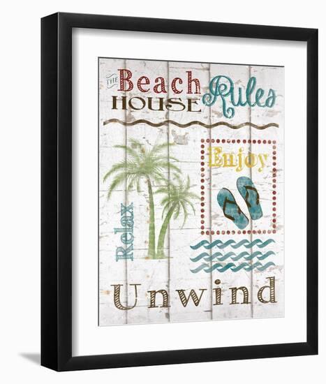 Beach House Rules-Katrina Craven-Framed Art Print