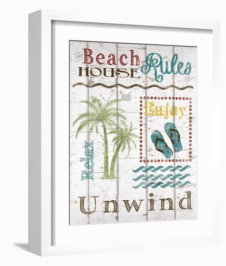 Beach House Rules-Katrina Craven-Framed Art Print