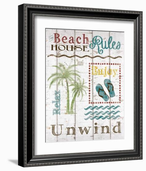 Beach House Rules-Katrina Craven-Framed Art Print